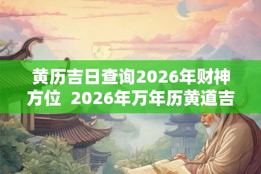 黄历吉日查询2026年财神方位  2026年万年历黄道吉日