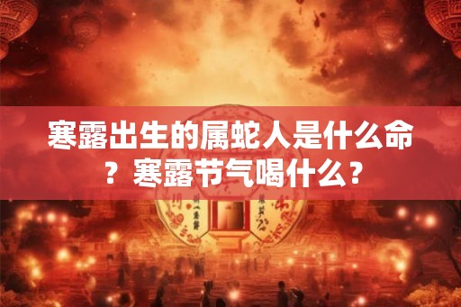 寒露出生的属蛇人是什么命？寒露节气喝什么？