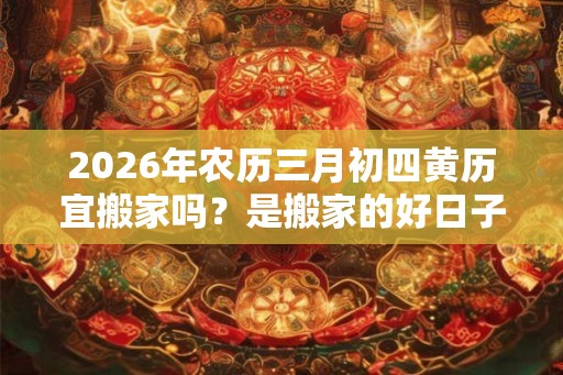 2026年农历三月初四黄历宜搬家吗？是搬家的好日子吗？