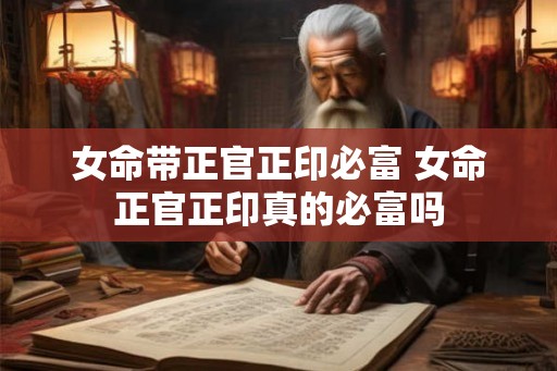 女命带正官正印必富 女命正官正印真的必富吗