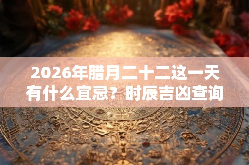 2026年腊月二十二这一天有什么宜忌?时辰吉凶查询 2026年腊月二十二这一天有什么宜忌?时辰吉凶查询