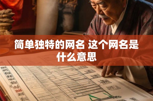简单独特的网名 这个网名是什么意思