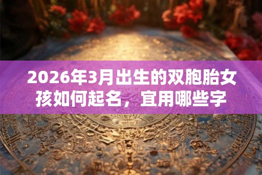 2026年3月出生的双胞胎女孩如何起名，宜用哪些字