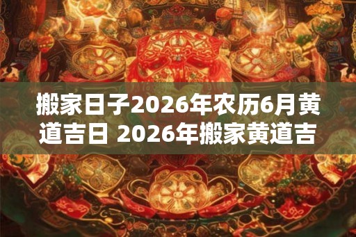 搬家日子2026年农历6月黄道吉日 2026年搬家黄道吉日是农历哪一天