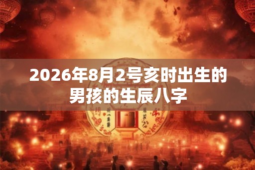 2026年8月2号亥时出生的男孩的生辰八字