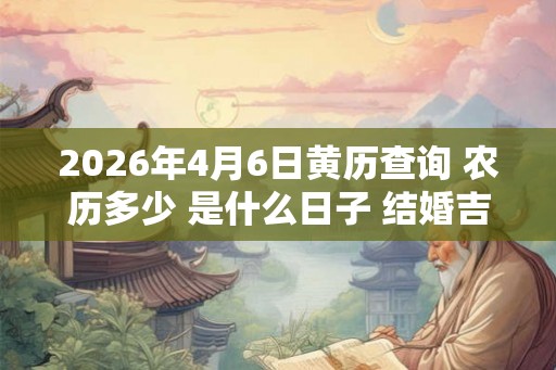 2026年4月6日黄历查询 农历多少 是什么日子 结婚吉时