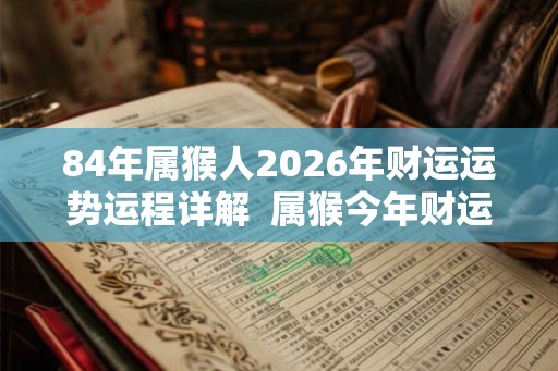 84年属猴人2026年财运运势运程详解  属猴今年财运怎么样