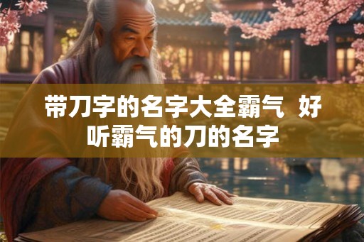 带刀字的名字大全霸气  好听霸气的刀的名字