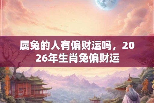 属兔的人有偏财运吗，2026年生肖兔偏财运