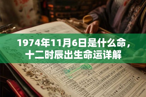 1974年11月6日是什么命，十二时辰出生命运详解