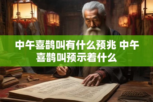 中午喜鹊叫有什么预兆 中午喜鹊叫预示着什么 中午喜鹊叫有什么预兆 中午喜鹊叫预示着什么