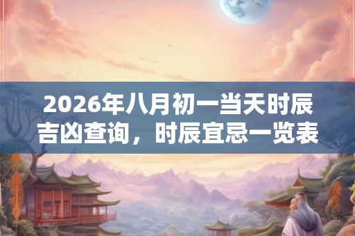 2026年八月初一当天时辰吉凶查询，时辰宜忌一览表