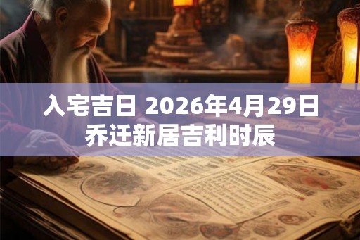 入宅吉日 2026年4月29日乔迁新居吉利时辰 入宅吉日 2026年4月29日乔迁新居吉利时辰