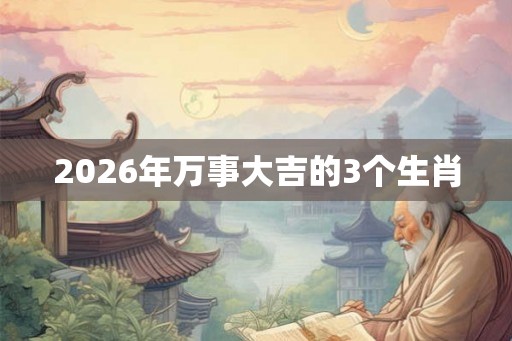 2026年万事大吉的3个生肖