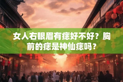 女人右眼眉有痣好不好？胸前的痣是神仙痣吗？