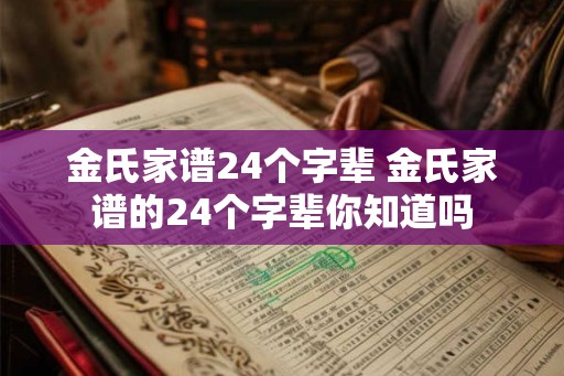 金氏家谱24个字辈 金氏家谱的24个字辈你知道吗