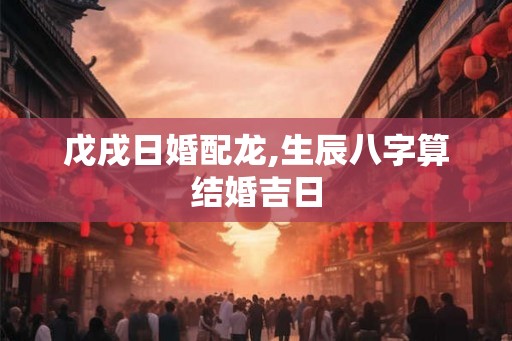 戊戌日婚配龙,生辰八字算结婚吉日