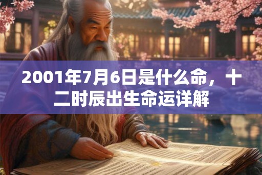 2001年7月6日是什么命，十二时辰出生命运详解