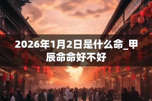 2026年1月2日是什么命_甲辰命命好不好