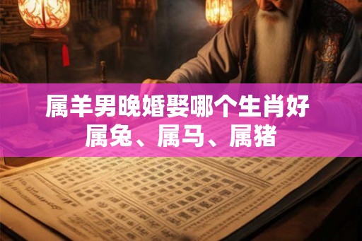 属羊男晚婚娶哪个生肖好 属兔、属马、属猪