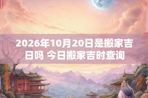 2026年10月20日是搬家吉日吗 今日搬家吉时查询