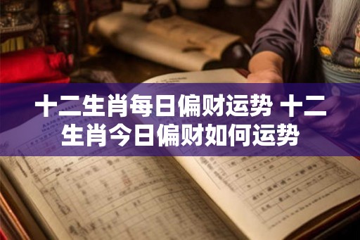 十二生肖每日偏财运势 十二生肖今日偏财如何运势