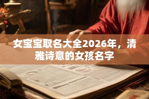 女宝宝取名大全2026年，清雅诗意的女孩名字
