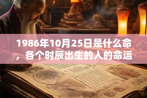 1986年10月25日是什么命，各个时辰出生的人的命运