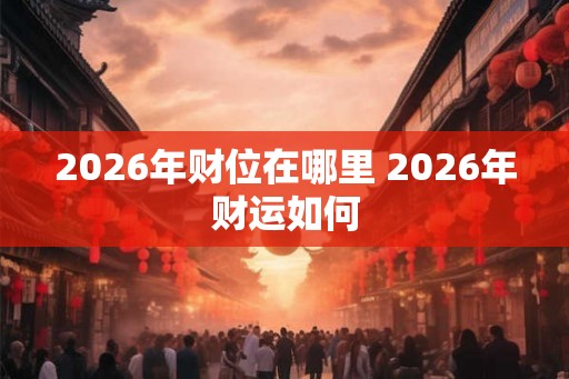 2026年财位在哪里 2026年财运如何 2026年财位在哪里 2026年财运如何