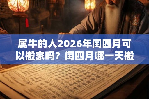 属牛的人2026年闰四月可以搬家吗？闰四月哪一天搬家好？