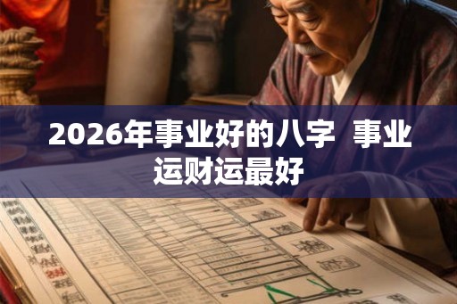 2026年事业好的八字  事业运财运最好
