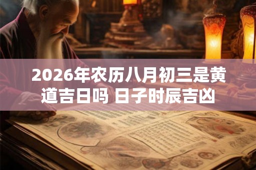 2026年农历八月初三是黄道吉日吗 日子时辰吉凶