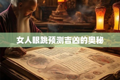 女人眼跳预测吉凶的奥秘