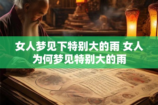女人梦见下特别大的雨 女人为何梦见特别大的雨