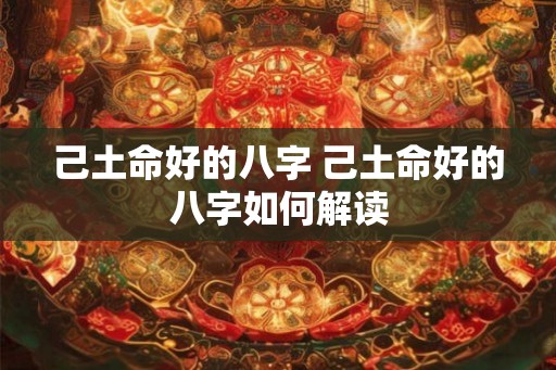 己土命好的八字 己土命好的八字如何解读