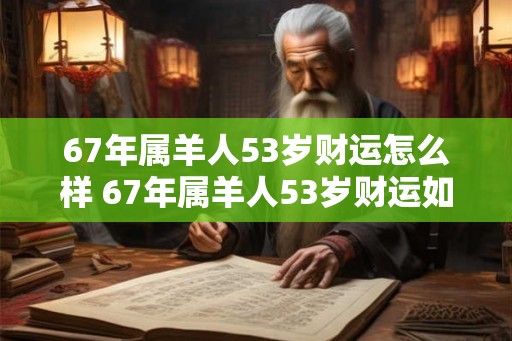 67年属羊人53岁财运怎么样 67年属羊人53岁财运如何