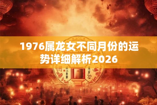 1976属龙女不同月份的运势详细解析2026