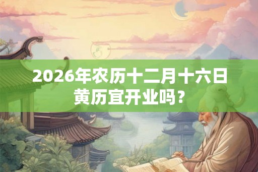 2026年农历十二月十六日黄历宜开业吗? 2026年农历十二月十六日黄历宜开业吗?