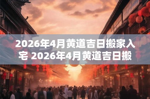 2026年4月黄道吉日搬家入宅 2026年4月黄道吉日搬家合适吗