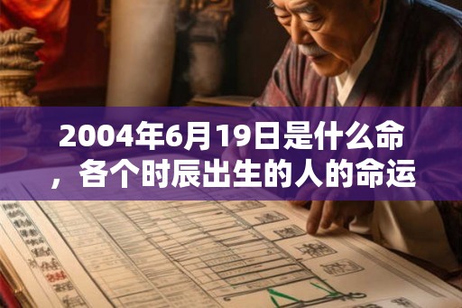 2004年6月19日是什么命，各个时辰出生的人的命运