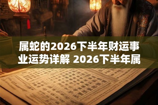 属蛇的2026下半年财运事业运势详解 2026下半年属蛇的金钱运势分析