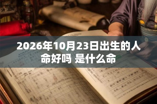 2026年10月23日出生的人命好吗 是什么命