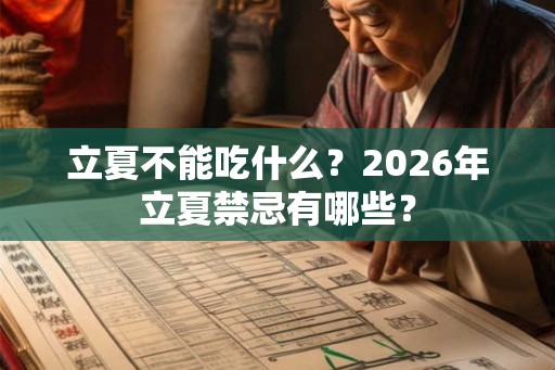 立夏不能吃什么？2026年立夏禁忌有哪些？
