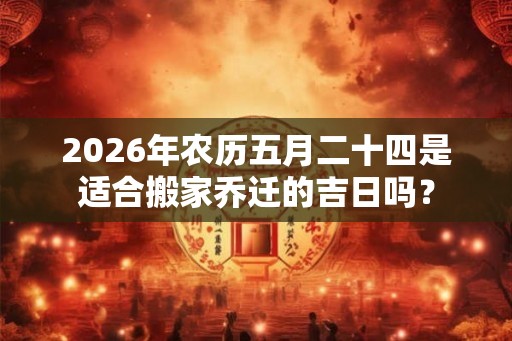 2026年农历五月二十四是适合搬家乔迁的吉日吗？