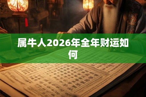 属牛人2026年全年财运如何