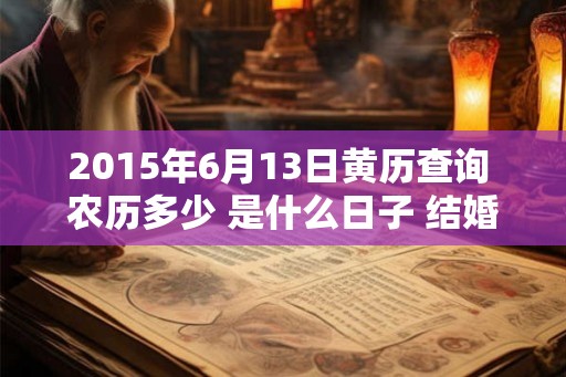 2015年6月13日黄历查询 农历多少 是什么日子 结婚吉时