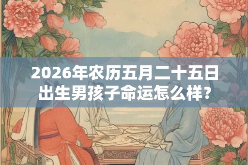 2026年农历五月二十五日出生男孩子命运怎么样？