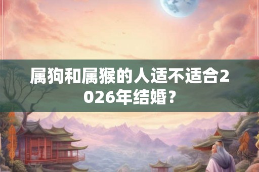 属狗和属猴的人适不适合2026年结婚? 属狗和属猴的人适不适合2026年结婚?