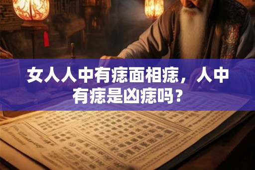 女人人中有痣面相痣，人中有痣是凶痣吗？
