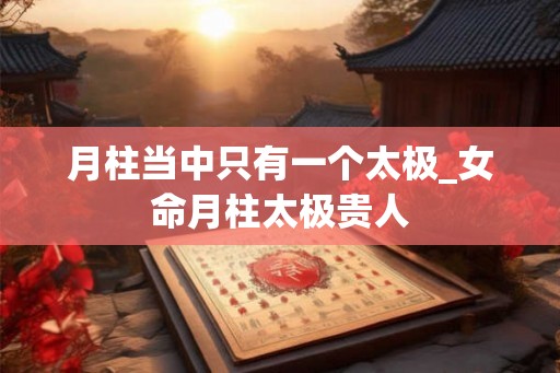 月柱当中只有一个太极_女命月柱太极贵人